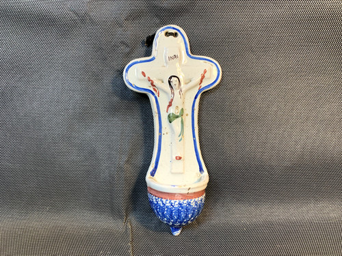 Ancien crucifix bénitier - , en