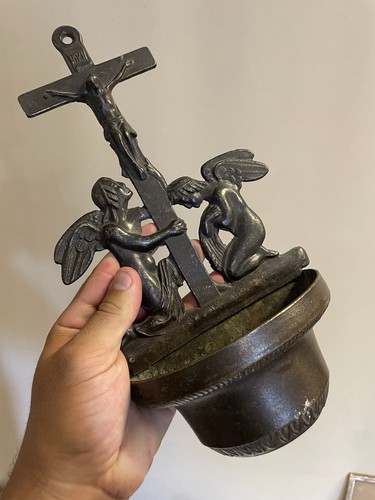 Bénitier bronze ancien - bénitier,