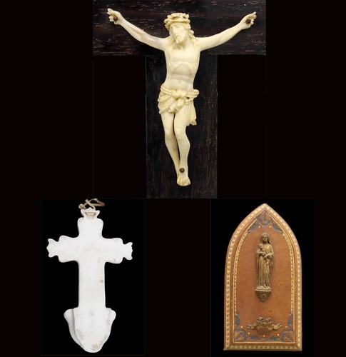 Crucifix benitier vierge - benitier, /