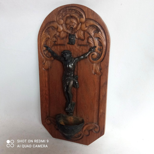 Ancien bénitier crucifix - ancien, /