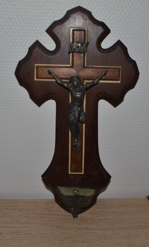 Ancien crucifix bois avec - en,