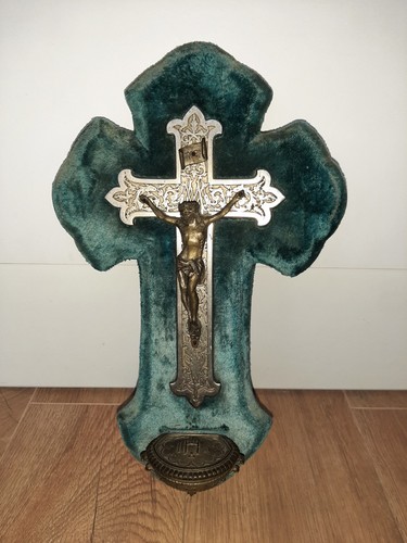 Ancien benitier crucifix - benitier,