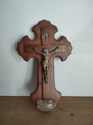 Ancien crucifix bénitier - ancien, en